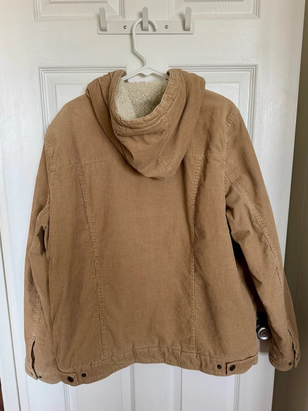 Levi's Men's Tan Corduroy Sherpa Jacket with Hood